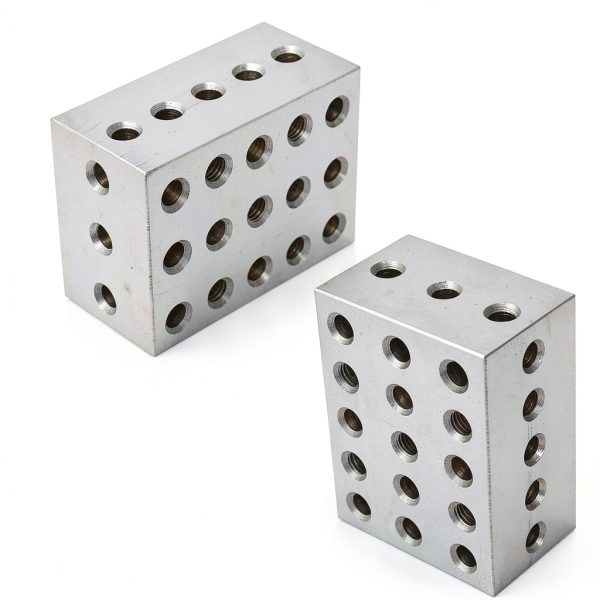 2-3-4 Blocks Matched Pair 23 Hole V Blocks TINVHY Hardened Steel 2x3x4-2
